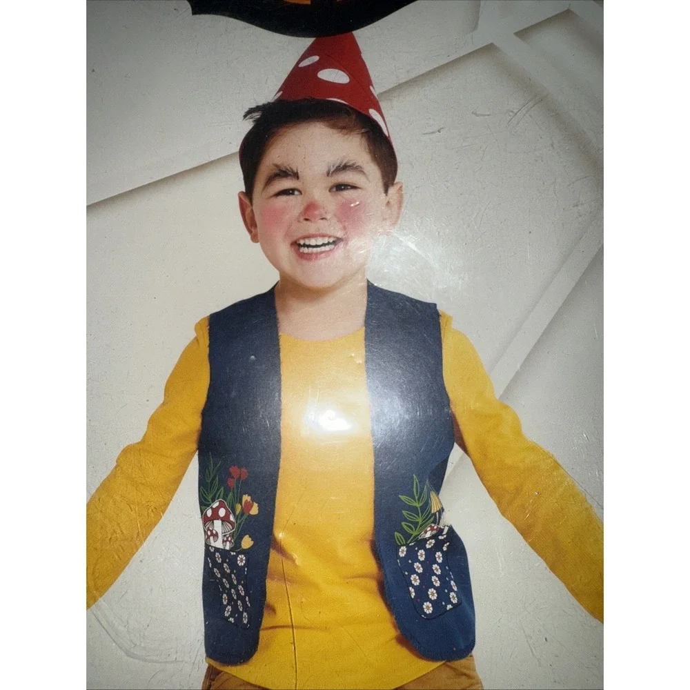 Hyde & Eek Gnome Toddler Costume‎ Blue Red Halloween Dress Up Hat Vest New 3t-6t